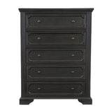 Traditional Design 5-Drawers Storage Chest 1pc Charcoal Finish Rustic Style Bedroom Furniture B011P294304