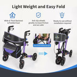 Rollator Walker for Seniors, Lightweight Foldable All Terrain Rolling Walker with seat, Aluminum T3815P363147