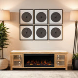 Tybee 86 inch Electric Fireplace TV Console for TVs up to 95 inches, Natural Finish B108P292302