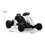 Electric GoKart Pro, Kids Racing Car, Outdoor Ride On Toy with MP3 for Kids Aged 4-16, Black and W2181P152214