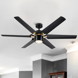 ZUN Modern 60" Integrated LED Light Ceiling Fan with Remote Control W136796055