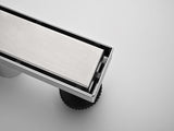 12 Inch Linear Shower Drain with 2-in-1 Flat & Tile Insert Removable Cover, 304 Stainless Steel with 73176430