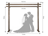 Wooden Wedding Arch 7.8ft Dark Brown, Double Flat Top Classic Style Ceremony Backdrop, Indoor & 61134586