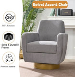 360 degree rotation armchair cotton linen skin friendly fabric ergonomic design living room chair W2113P235637