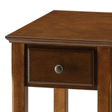 Walnut Accent Table with Bottom Shelf B062P181378