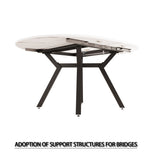 47-63" expandable circular dining tables , equipped with 6 PU fabric thick cushioned dining chairs 28870621