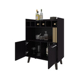 ZUN Yucca Bar Cabinet – Wine Storage & Display, Wengue B128P263714