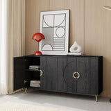 Modern Lacquered 4 Door Wooden Cabinet Sideboard Buffet Server Cabinet Storage Cabinet, for Living W1435P191611