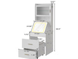 Small Vanity Desk with Mirror and LED Lights, Makeup Table with Charging Station and Storage Shelves 79311822