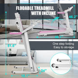 Compact Folding Treadmill for Home - 2.5HP Quiet Brushless Motor, 3-Level Incline, 7.5 MPH, Shock 12501438