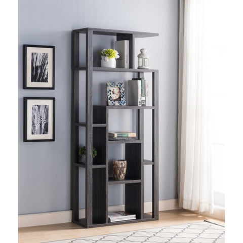 ZUN Multi-Level Shelve Showcase Cabinet, Home Display Cabinet -Distressed Grey B107130918