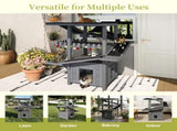 4 Tiers Outdoor Cat House Weatherproof Cat Tree Tower with Waterproof Roof and 2 Doors , Feral Cat 85852645