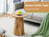 Natural Wood Grain MDF Round Coffee Table - 21.6" Diameter, 19.7" Height.Natural Wood Grain Texture W2920P232763