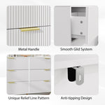 ZUN Modern white 6 Drawers for Bedroom,small size Wooden drawers with Gold Handles, Chest Dresser with W1706P189829