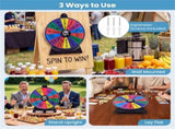14-Slot Customizable Spinning Prize Wheel with Foldable Stand, Rewritable Tabletop Fortune Wheel 60013848
