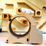 5-in-1 Cat Sports Running Wheel, Cats Wheel Wood Climbing Frame, Cat Litter Fitness Wheel, Oversized W1790112807