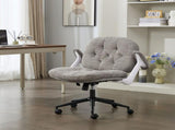 Cross Legged Chair with Flip-up Armrests, Cross Legged Office with Wheels, Comfy Swivel 90992732