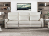 Contemporary Beige Double Reclining Sofa with Side Pocket 1pc Faux Leather Upholstery Plywood Living B011P501148