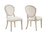 Contemporary Light Oak Finish Chenille Upholstered Wooden Side Chairs Set of 2 Dining Furniture B011P318937