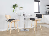 Contemporary Adjustable Round Bar Table in Silver B202P223297