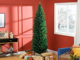 8' Artificial Pencil Christmas Tree, Slim Xmas Tree with 618 Realistic Branch Tips and Plastic 59960291