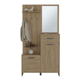 Hall Tree, 2 Doors, 1 Drawer, 1 Shelf, 1 Mirror B097P296845