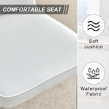 Modern minimalist dining chairs, office chairs. 4-piece set of white PU seats with silver metal W1151P268760