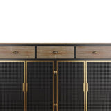 ZUN 48" Wide 4 Doors Modern Sideboard with 3 Top Drawers, Sideboard Storage Entryway Floor 03851128