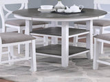 Counter Height Dining Table w Storage Shelve 4x Chairs Padded Seat Unique Design Back 5pc Dining Set B011P145833