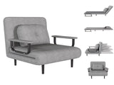 Folding Sofa Bed 5-in-1 Convertible Chair - 5-Position Adjustable Backrest with Pillow, Space-Saving 68109542