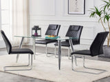 Modern Dining Chairs with Faux Leather Padded Seat Dining Living Room Chairs Upholstered Chair with W115181766