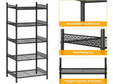 5 Tier Wire Shelving Unit Metal Storage Organizer Rack, Black 53553567