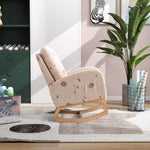 ZUN 26.8"W Modern Rocking Chair for Nursery, Mid Century Accent Rocker Armchair With Side Pocket, W129848074