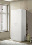 ZUN Michael 29.5" White Double Door Wardrobe Cabinet Armoire with Shelf and Hanging Rod B061133845