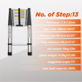 Telescoping Ladder 12.5FT, Telescopic Extension Ladder, Aluminum Alloy Folding Ladder Portable W2660P255609