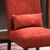 Pisano Contemporary Chenille Fabric Armless Accent Chair with Pillow, Red T2574P164517