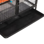 ZUN 4-Story Pet Cage, Bunny Hutch with Ladder, Lockable Wheels and Removable Tray, Black and Orange W2181P153020