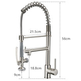 Commercial Kitchen Faucet Pull Down Sprayer Brushed Nickel,Single Handle Kitchen Sink Faucet W1932122062