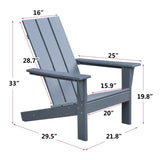 ZUN Outdoor Adirondack Chair for Relaxing, HDPE All-weather Fire Pit Chair, Patio Lawn Chair for Outside W1889140912