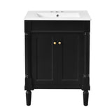 24'' Bathroom Vanity with Top Sink, 2-Tier Modern Bathroom Storage Cabinet, Single Sink Bathroom N710P190503B