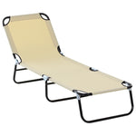 ZUN Foldable Outdoor Chaise Lounge Chair, 5-Level Reclining Camping Tanning Chair with Strong Oxford W2225141504