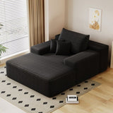 Modern Sofa bed lounger for moviebonus room,No Assembly Required,Black W2824P301533