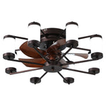 ZUN Ceiling Fan 21.7" with Dimmable Light DC Motor and 6 Speeds Reversible with Remote Control Flush W1340121432