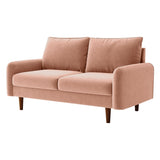 56.3" Velvet Round Arm Apartment Loveseat 72506395