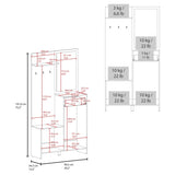 FM FURNITURE Elko Hall Tree Multistorage with a Mirror. Natural Oak B128P283287