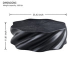 35" Fully Assembled Petal Coffee Table Sculptural Matte Black Fiberglass, Modern Organic Design, W2664P462014