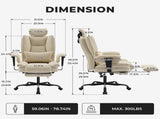 Office Chair 200 kg PU Leather Computer Chair with Lumbar Support and High Backrest, W2367P290466