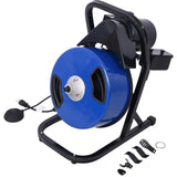 60FTx1/2Inch Drain Cleaner Electric Drain Auger with 4 Cutter & Foot Switch Drain Cleaner W46591779