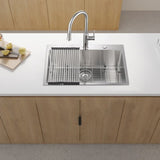 ZUN 33x22x10"Drop-in Single Bowl Stainless Steel Kitchen Sink W2898P228906