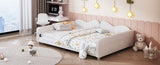 Full size Upholstered Daybed, Sherpa Fabric Sofabed with Cloud-Shaped Backrest, No Box-spring N733P234605K